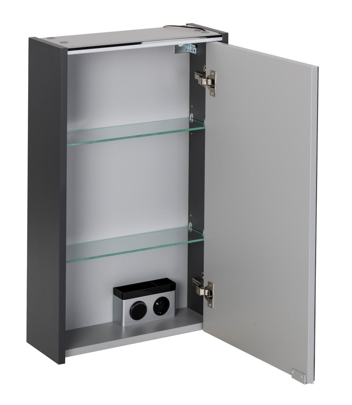 SPIEGELSCHRANK 44/82,5/7,7 cm  - Anthrazit, Basics, Glas/Holzwerkstoff (44/82,5/7,7cm) - MID.YOU