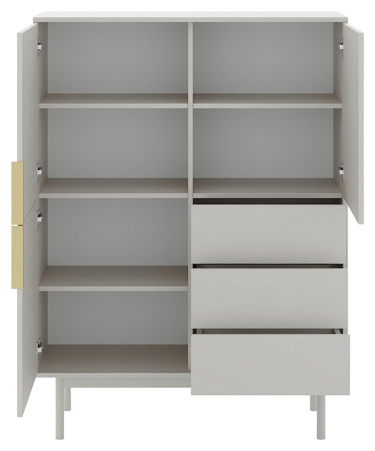 HIGHBOARD Viva  in 104/139,5/39 cm  - Kaschmir/Goldfarben, Design, Holzwerkstoff/Metall (104/139,5/39cm) - Xora
