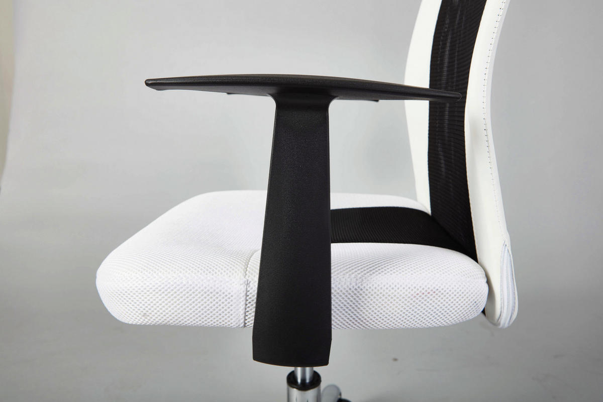 OTOČNÁ ŽIDLE PRO MLÁDEŽ, síť, černá, bílá - bílá/černá, Konvenční, kov/textil (55/85/55cm) - MID.YOU