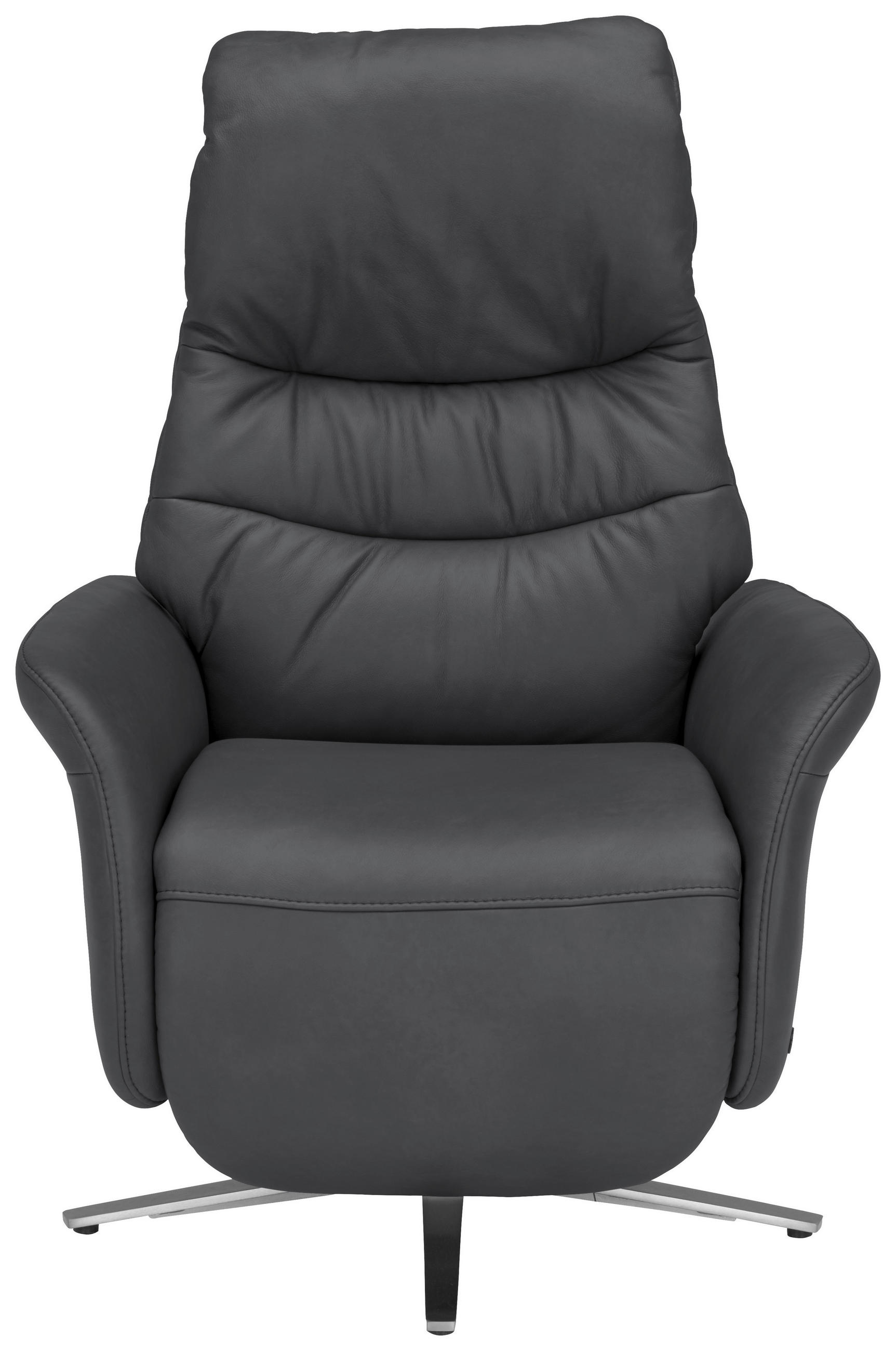 RELAXSESSEL in Leder Dunkelgrau  - Edelstahlfarben/Dunkelgrau, Design, Leder/Metall (78/117/89cm) - Himolla Komfortklass