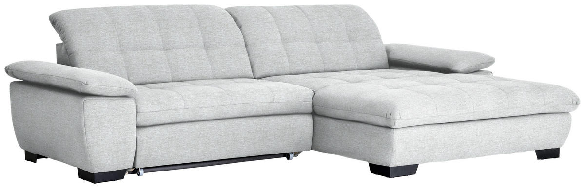 ECKSOFA in Webstoff Hellgrau  - Hellgrau/Schwarz, Design, Textil/Metall (265/180cm) - Carryhome