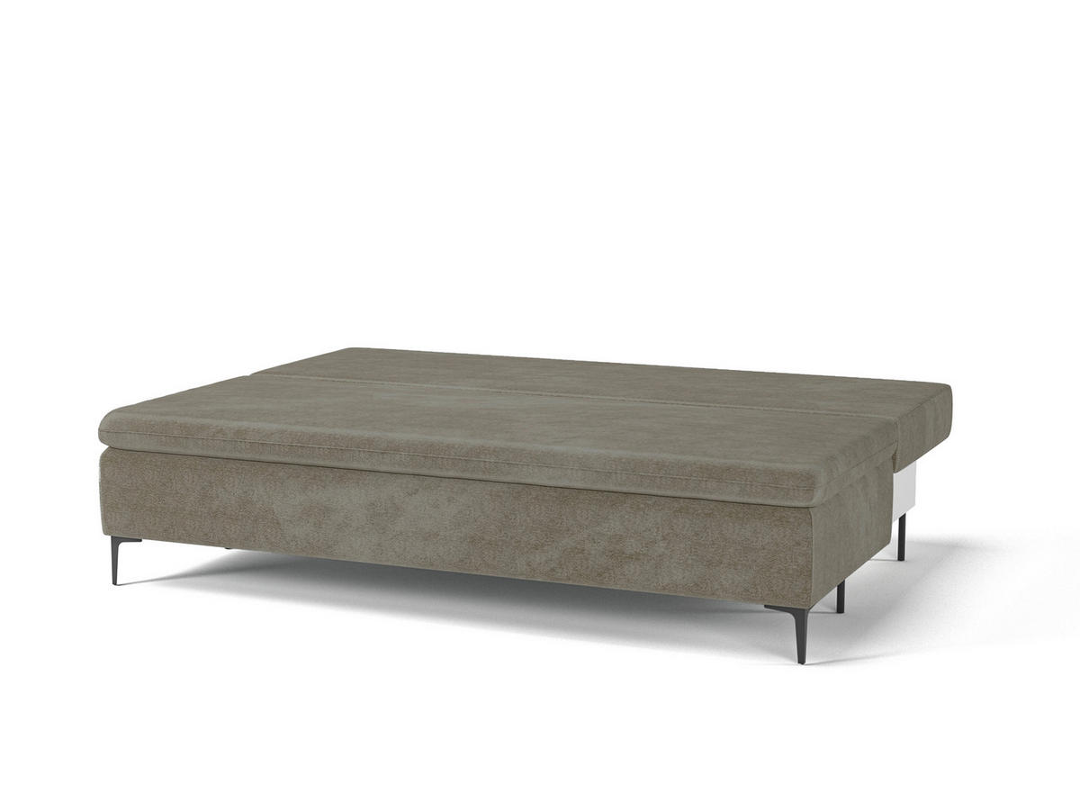 SCHLAFSOFA ROXY  mit Flachgewebe Hellbraun  - Hellbraun/Schwarz, Design, Textil/Metall (200/96/93cm) - MID.YOU