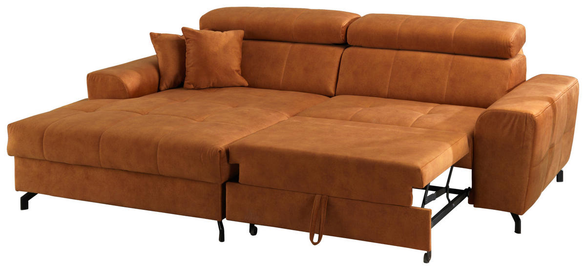 ROHOVÁ SEDAČKA, textil, oranžová - oranžová/černá, Design, kov/textil (181/267cm) - Carryhome