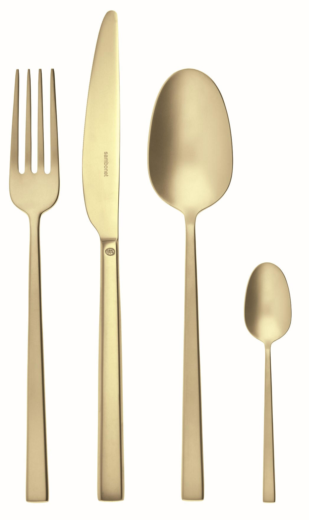 BESTECKSET ROCK ANTIQUE 24-teilig Edelstahl  - Goldfarben, Basics, Metall - Sambonet