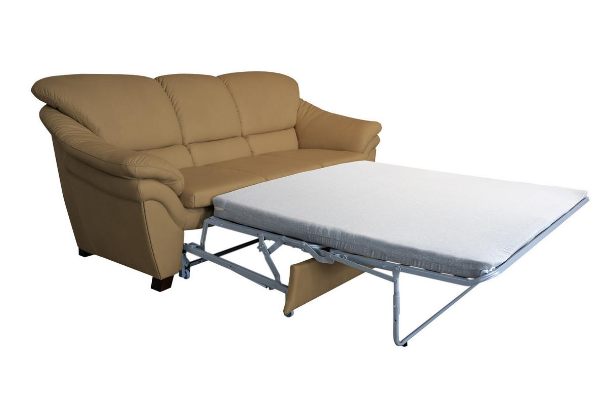 HÁROMÜLÉSES KANAPÉ bőr  - diófa színű, bőr/fa (202/96/102cm) - Andante