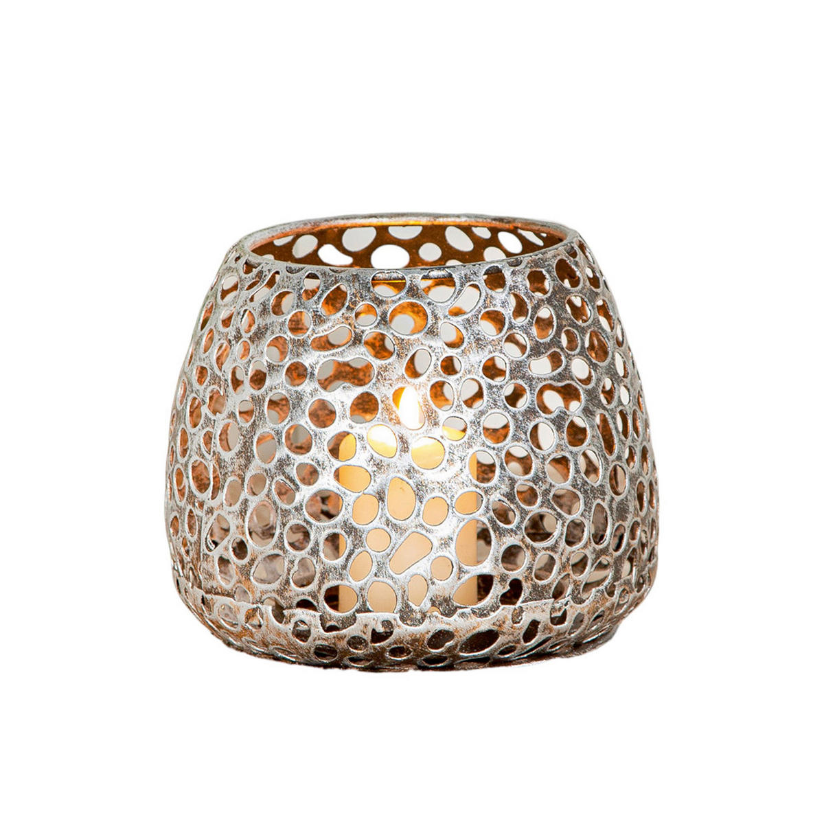 WINDLICHT Silberfarben  - Silberfarben, Basics, Metall (14/12/14cm)