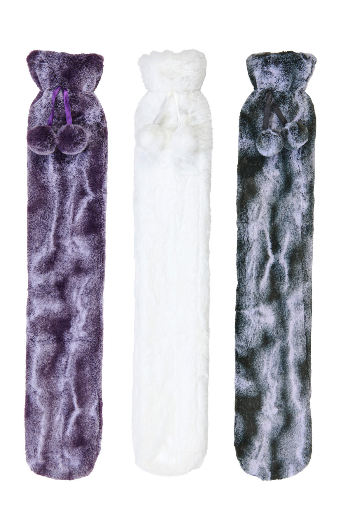 WÄRMFLASCHE Textil, Naturmaterialien  - Schwarz/Weiß, LIFESTYLE, Naturmaterialien/Textil (13/75cm) - X-Mas