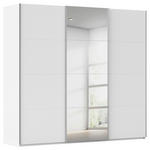 SCHWEBETÜRENSCHRANK 242/223/68 cm 3-türig Weiß  - Alufarben/Weiß, Basics, Glas/Holzwerkstoff (242/223/68cm) - Novel