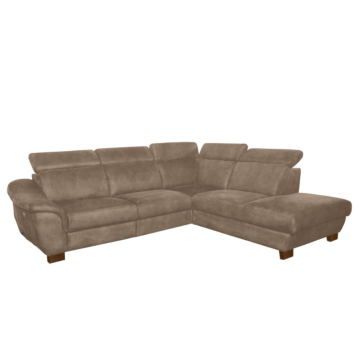ECKSOFA TREND in Mikrofaser Braun Bettkasten, Relaxfunktion, Kopfteilverstellung  276/238 cm  - Wengefarben/Braun, Design, Holz/Textil (276/238cm) - Livetastic