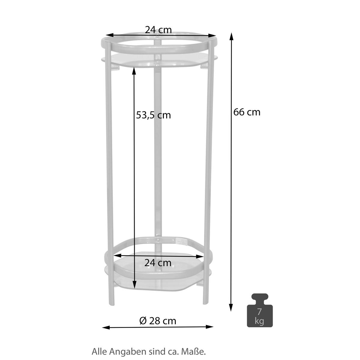 BLUMENTISCH Glas, Metall  - Messingfarben, Design, Glas/Metall (28/28/66cm) - MID.YOU