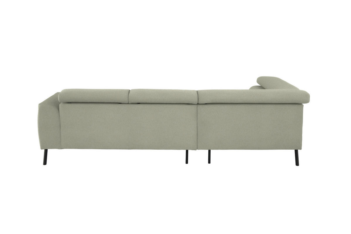 ECKSOFA in Chenille Creme  205/280 cm  - Creme/Schwarz, Design, Textil/Metall (205/280cm) - Xora