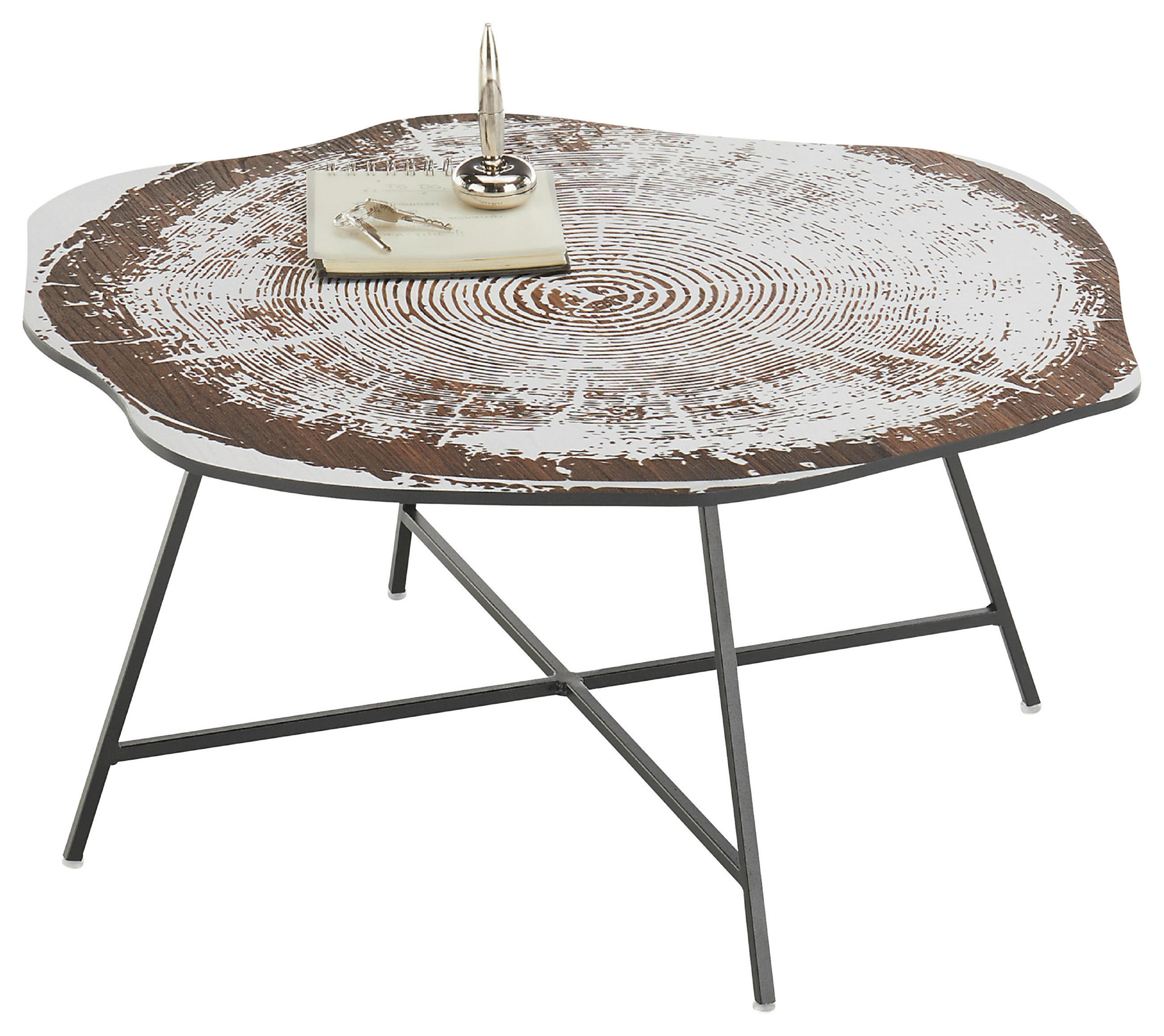 COUCHTISCH Schwarz, Weiß  - Schwarz/Weiß, LIFESTYLE, Holzwerkstoff/Metall (70/40cm) - MID.YOU