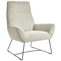 SESSEL in Cord Creme  - Creme/Schwarz, Design, Textil/Metall (82/102/81cm) - Hom`in