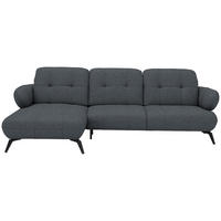 ECKSOFA Chenille Dunkelgrau  - Dunkelgrau/Schwarz, Modern, Textil/Metall (180/282cm) - Novel