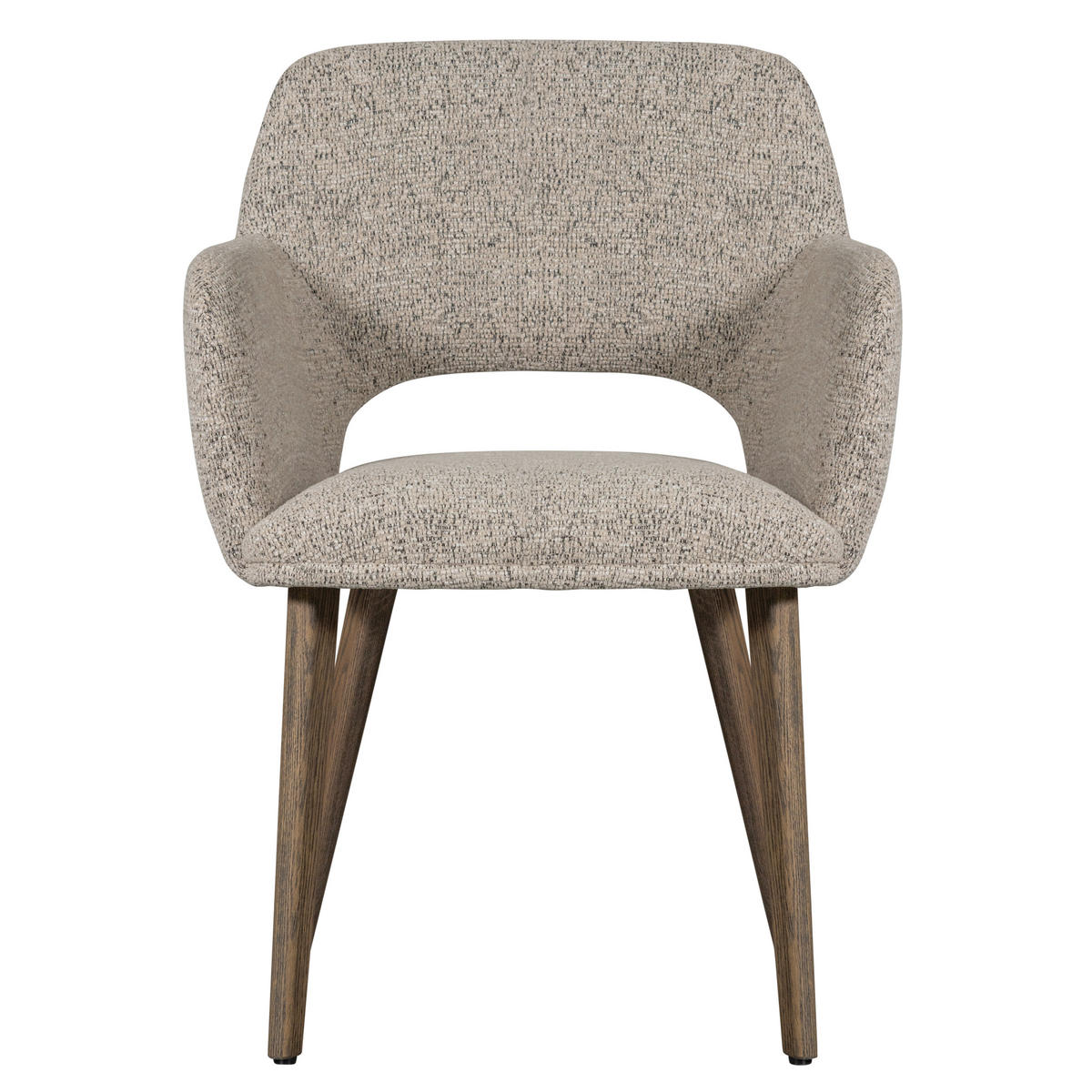 ARMLEHNSTUHL-SET 2 Stück  in Chenille, Webstoff  - Braun/Naturfarben, MODERN, Holz/Textil (61/86/60cm) - Livetastic