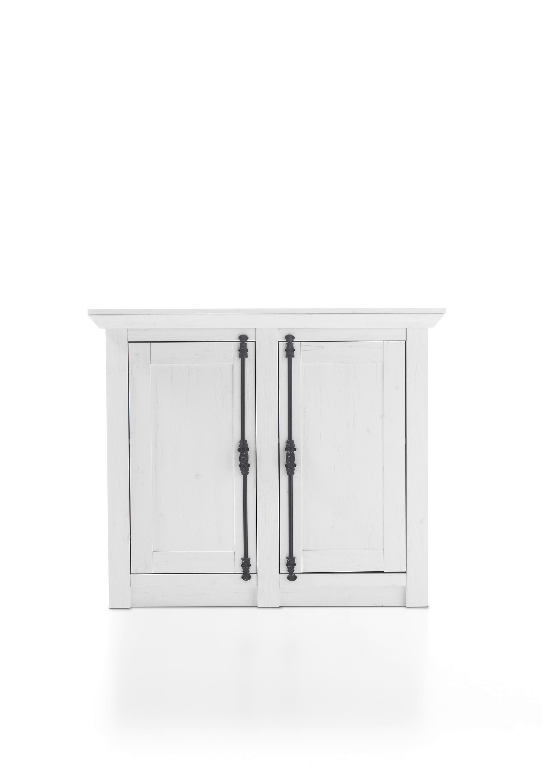 SCHUHSCHRANK Weiß, Pinienfarben  - Schwarz/Weiß, Design, Holzwerkstoff/Metall (105/90/45cm) - Modante