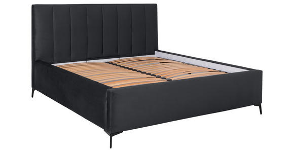 POLSTERBETT Lattenrost, Bettkasten Schwarz 140/200 cm  - Birkefarben/Schwarz, KONVENTIONELL, Holz/Textil (140/200cm) - Carryhome