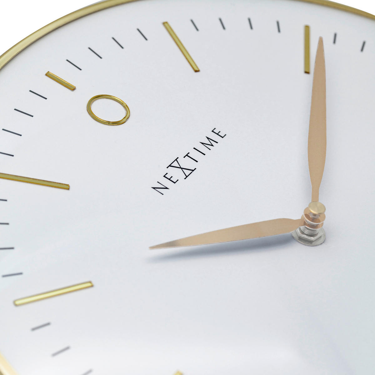 WANDUHR Weiß, Goldfarben 30/30/4,3 cm  - Goldfarben/Weiß, Basics, Glas/Metall (30/30/4,3cm) - Nextime