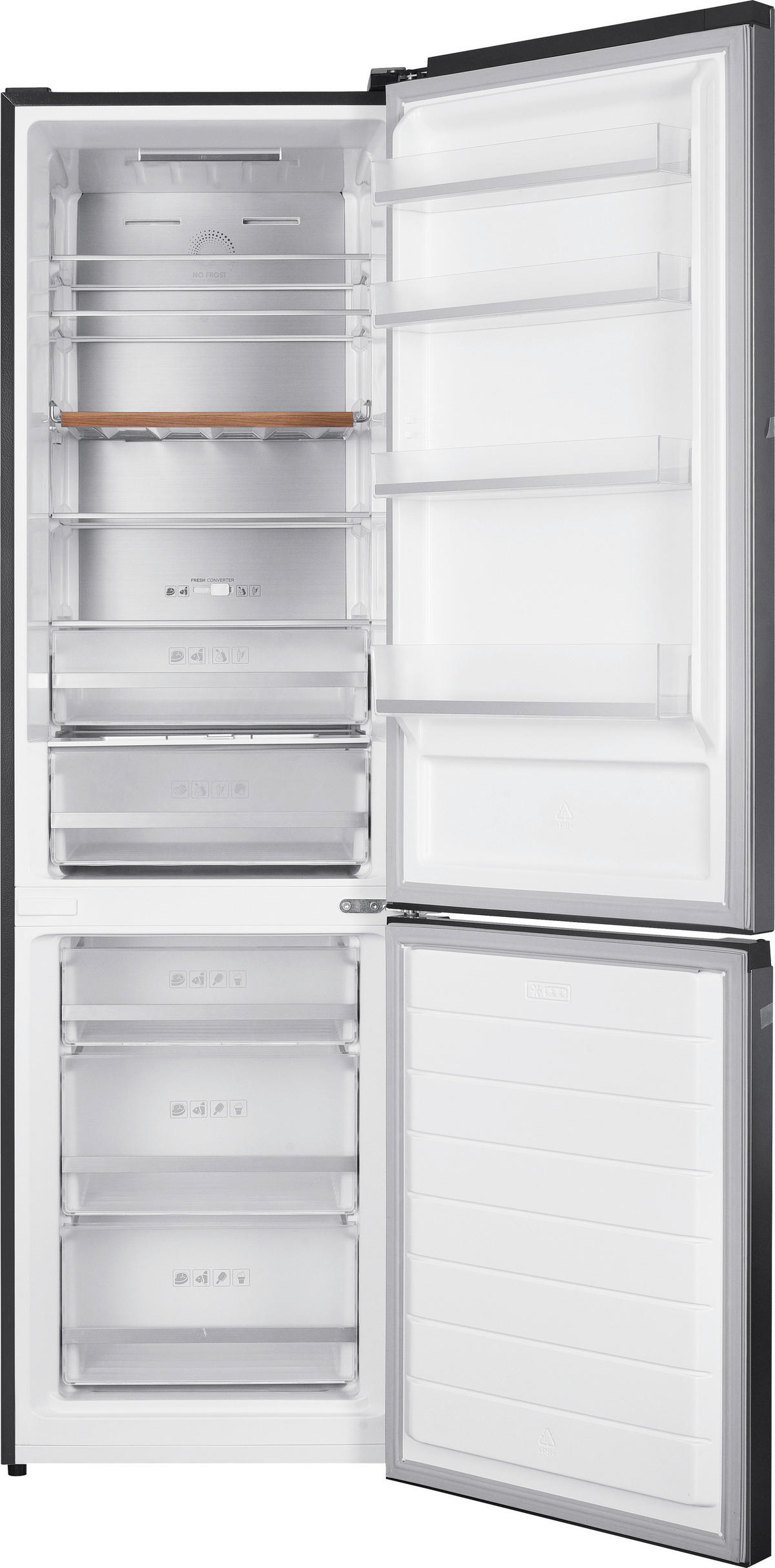 KÜHL-GEFRIER-KOMBINATION KGN 7100  - Edelstahlfarben, Metall (60/200,5/67,5cm) - Nabo