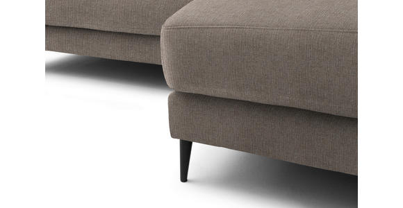ECKSOFA  in Flachgewebe Taupe  253/177 cm  - Taupe/Schwarz, Design, Textil/Metall (253/177cm) - Dieter Knoll