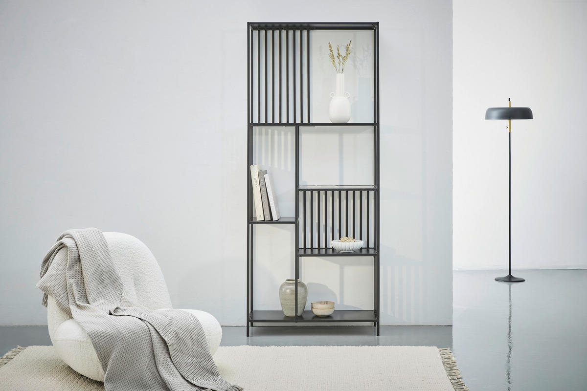 REGAL Schwarz  - Schwarz, Design, Metall (80/190/30cm) - Livetastic