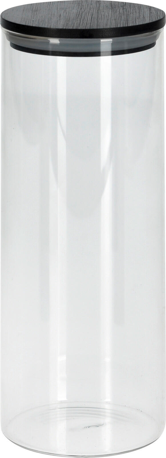 KUTIJA ZA HRANU  1,05 l    - crna, Osnovno, staklo/drvo (8,5/8,5/22cm)