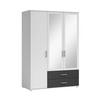 KLEIDERSCHRANK  in Graphitfarben, Weiß  - Alufarben/Graphitfarben, KONVENTIONELL, Glas/Holzwerkstoff (125/190/51cm) - Carryhome