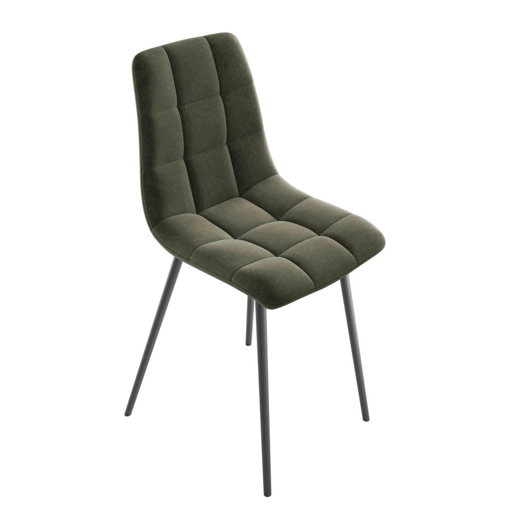Vierfußstuhl Lech Dunkelgrün Gepolstert