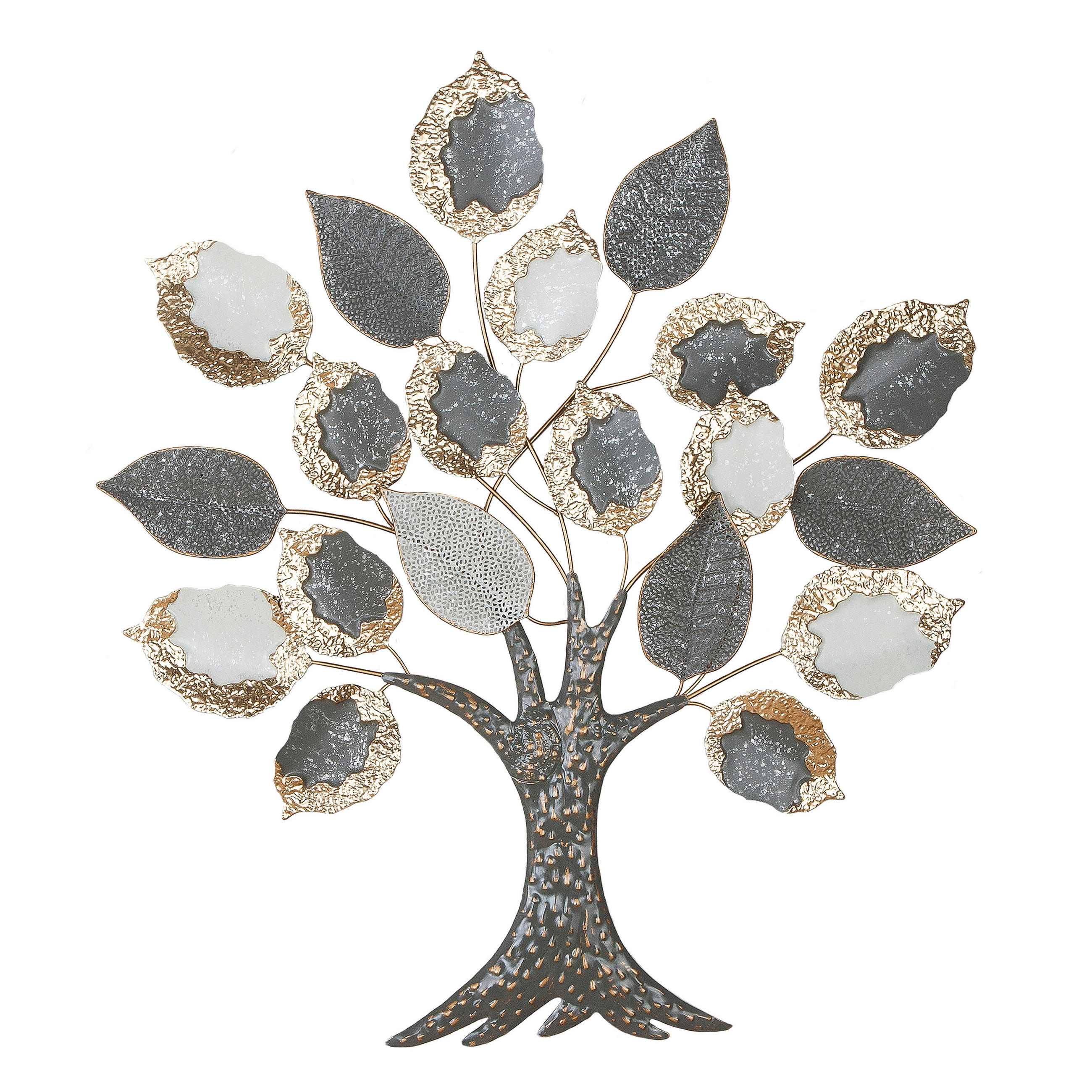 METALLBILD Bäume  - Goldfarben/Weiß, LIFESTYLE, Metall (93/104/5cm)