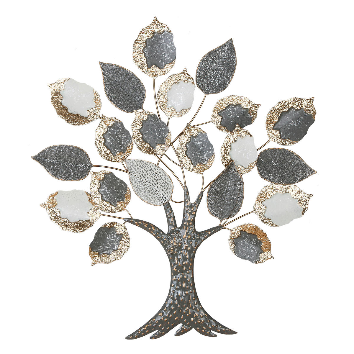 METALLBILD Bäume  - Goldfarben/Weiß, LIFESTYLE, Metall (93/104/5cm)