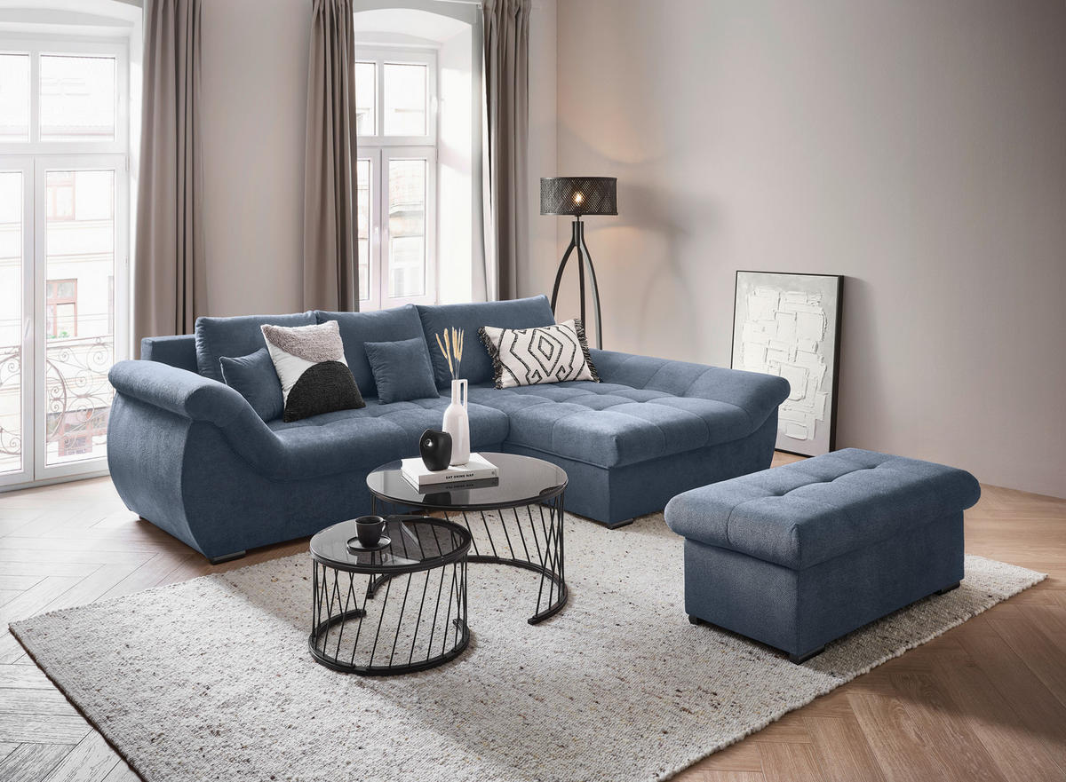 ECKSOFA Anthrazit Flachgewebe  - Anthrazit/Schwarz, Design, Kunststoff/Textil (278/175cm) - Xora