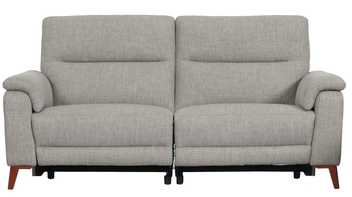 SITZGARNITUR Webstoff Graubraun  - Graubraun/Schwarz, MODERN, Textil/Metall - Livetastic