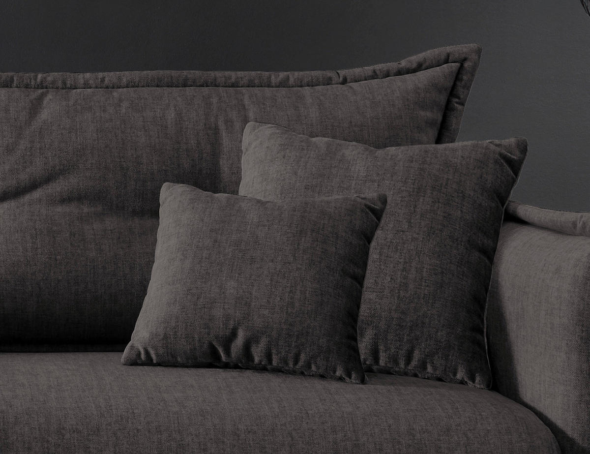 ECKSOFA in Velours Anthrazit  - Türkis/Anthrazit, Modern, Textil/Metall (180/255cm) - Livetastic