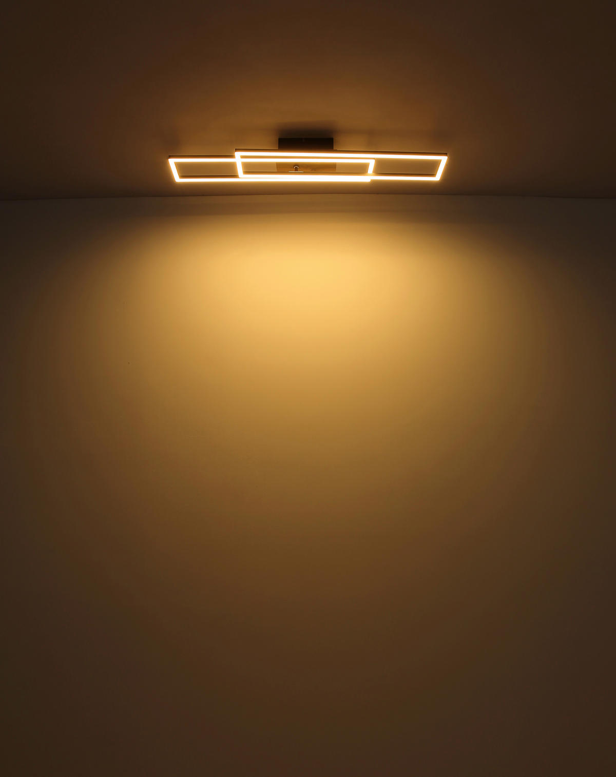 LED-DECKENLEUCHTE Dakari 80/60/8 cm  - Schwarz/Braun, Design, Holzwerkstoff/Kunststoff (80/60/8cm) - Globo
