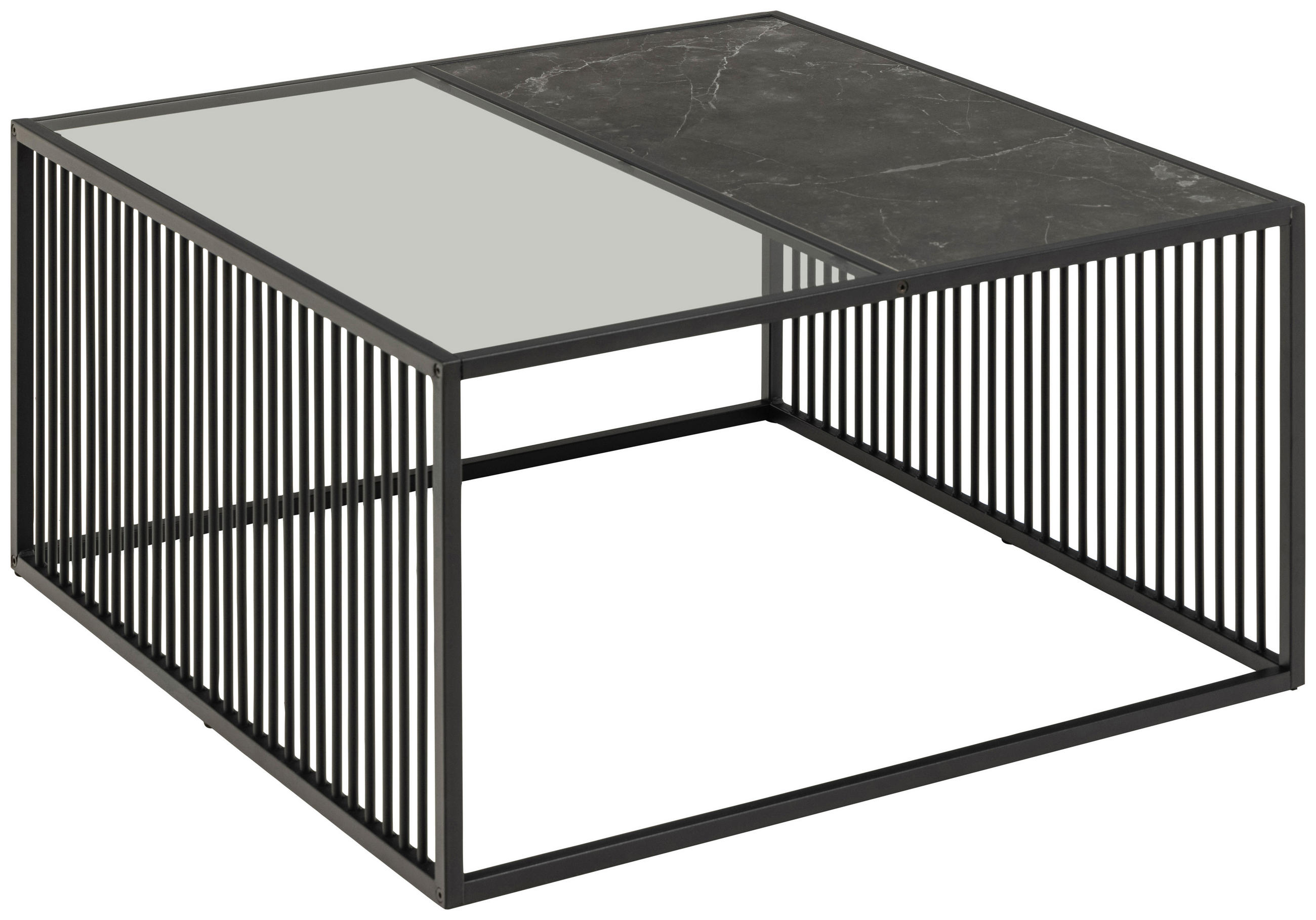 COUCHTISCH Rauchglas 80/80/40 cm quadratisch Schwarz  - Schwarz, Trend, Glas/Holzwerkstoff (80/80/40cm) - MID.YOU