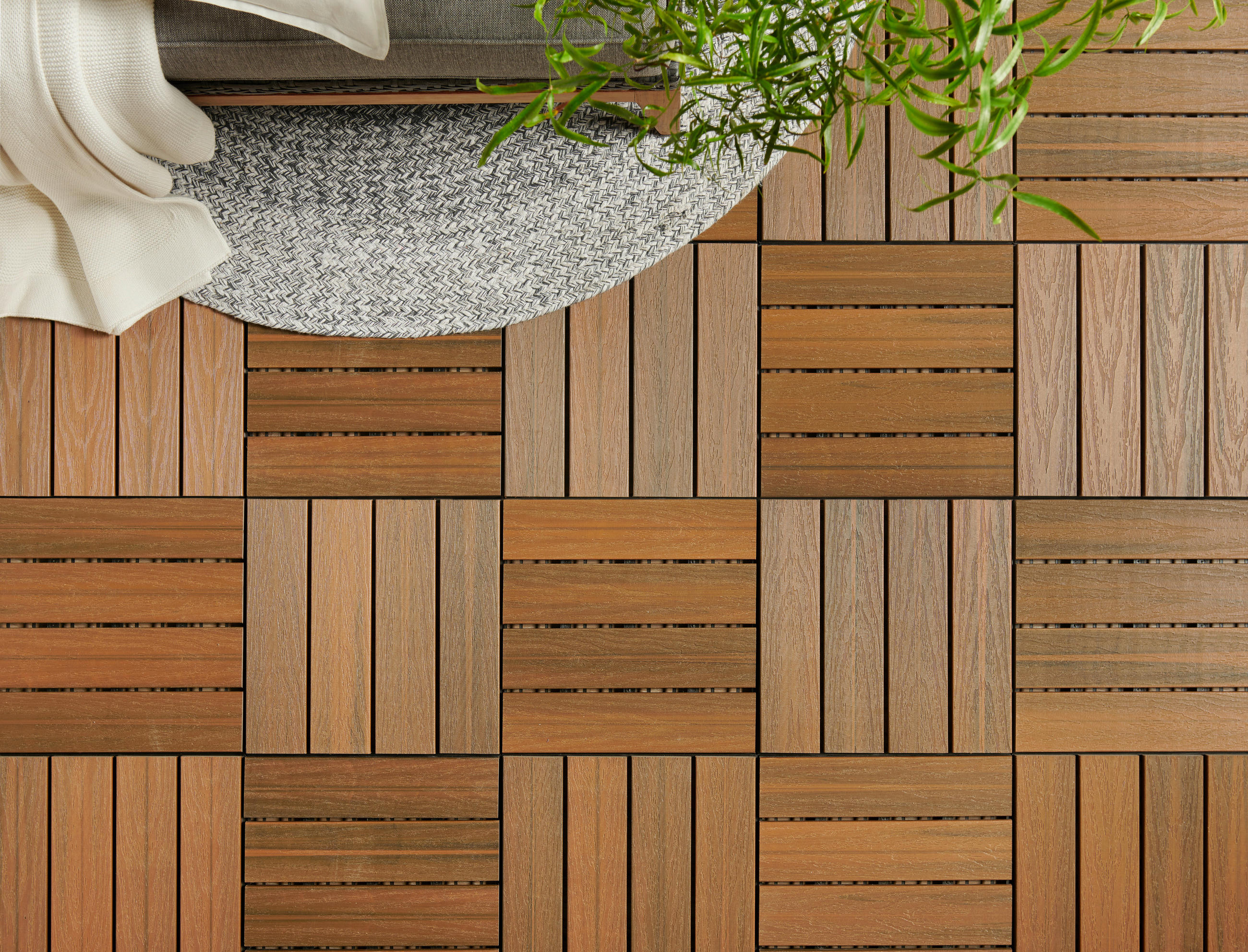 TERRASSENFLIESE - Teakfarben, Basics, Holzwerkstoff/Kunststoff (30/30/2,4cm) - Ambia Garden