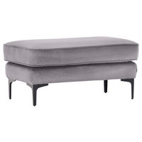 HOCKER in Textil Hellgrau  - Hellgrau/Schwarz, LIFESTYLE, Textil/Metall (103/48/58cm) - Landscape