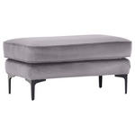 HOCKER Flachgewebe Hellgrau  - Hellgrau/Schwarz, LIFESTYLE, Textil/Metall (103/48/58cm) - Landscape