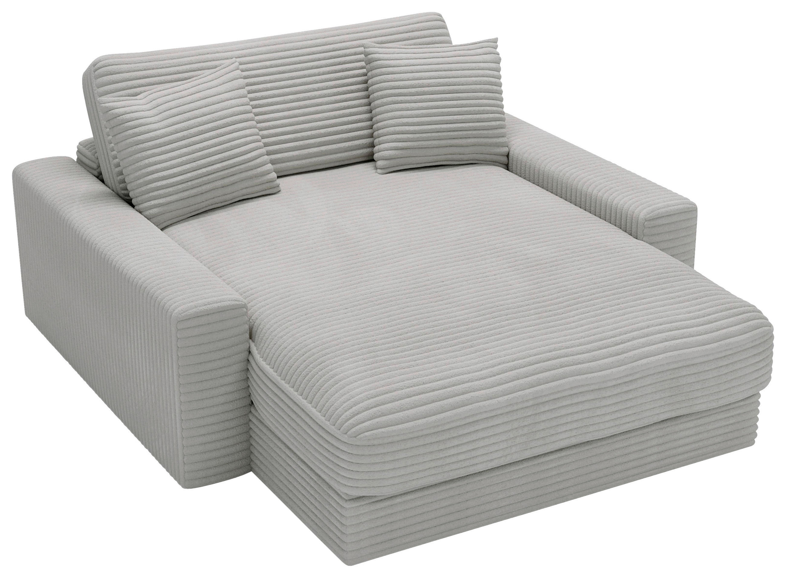XXL-SESSEL Cord Hellgrau    - Hellgrau/Schwarz, MODERN, Kunststoff/Textil (160/87/190cm) - Carryhome