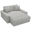 XXL-SESSEL Cord Hellgrau    - Hellgrau/Schwarz, MODERN, Kunststoff/Textil (160/87/190cm) - Carryhome
