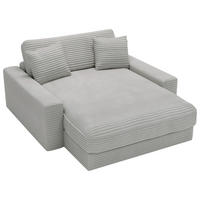 XXL-SESSEL Cord Hellgrau    - Hellgrau/Schwarz, MODERN, Kunststoff/Textil (160/87/190cm) - Carryhome
