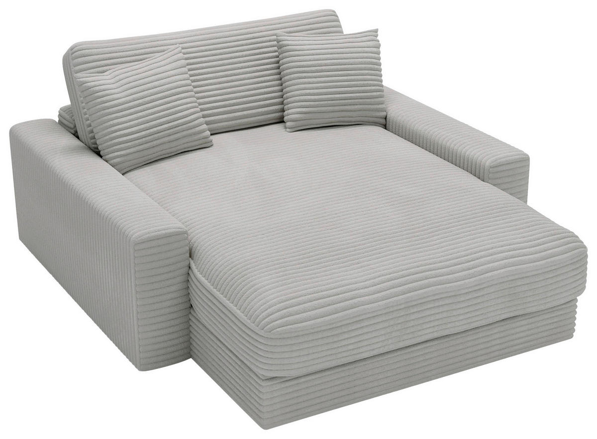 XXL-SESSEL Cord Hellgrau    - Hellgrau/Schwarz, MODERN, Kunststoff/Textil (160/87/190cm) - Carryhome