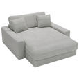 XXL-SESSEL Cord Hellgrau    - Hellgrau/Schwarz, MODERN, Kunststoff/Textil (160/87/190cm) - Carryhome