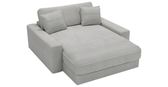 XXL-SESSEL Cord Hellgrau - Hellgrau/Schwarz, MODERN, Kunststoff/Textil (160/87/190cm) - Carryhome
