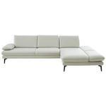 ECKSOFA Hellgrau Echtleder  - Hellgrau/Schwarz, Design, Leder/Metall (308/195cm) - Dieter Knoll