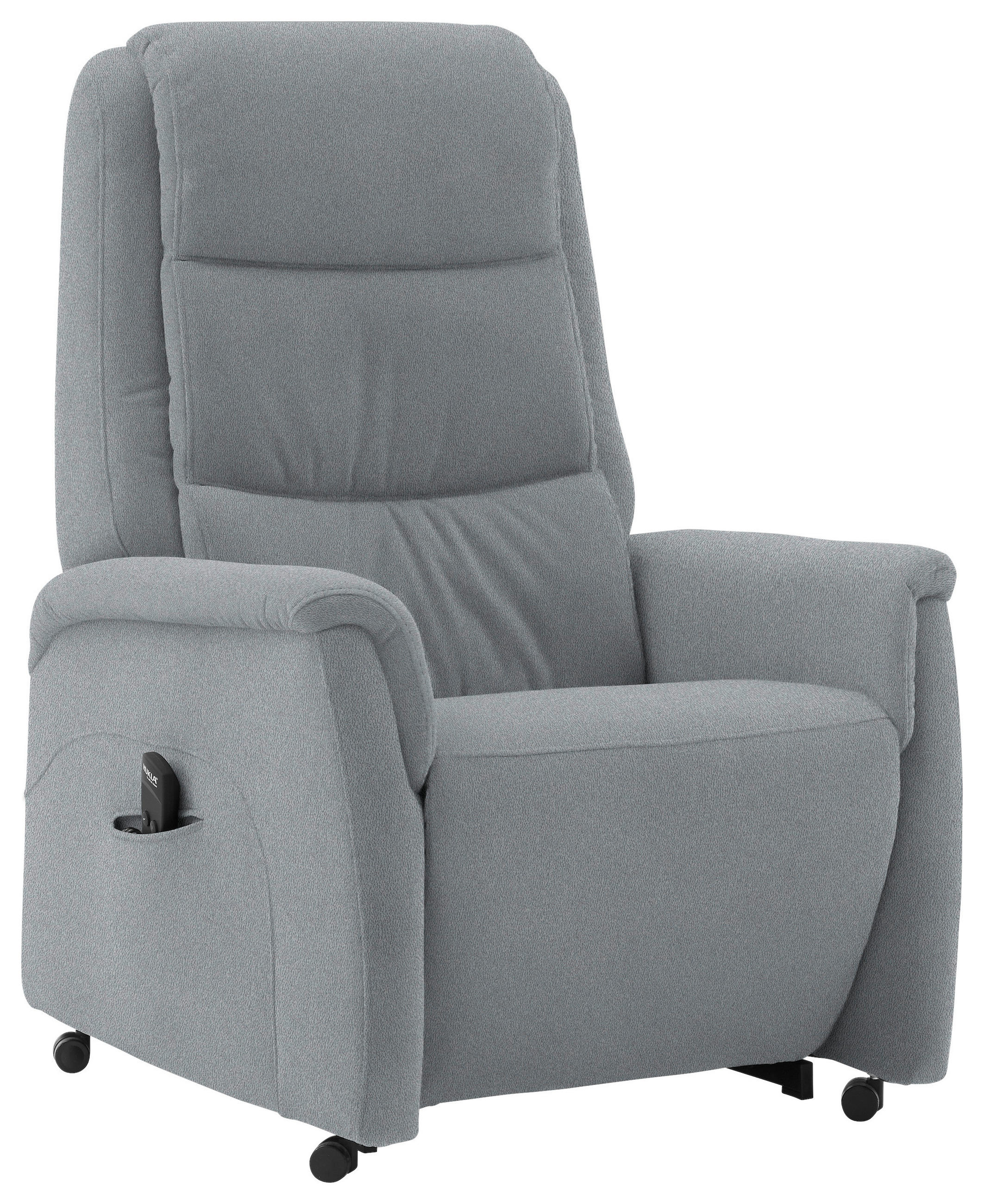 FERNSEHSESSEL Valdera  mit Relaxfunktion, Aufstehhilfe, Rücken echt Mikrofaser Hellgrau  - Hellgrau/Schwarz, KONVENTIONELL, Kunststoff/Textil (70/107/88cm) - Livetastic