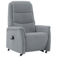 FERNSEHSESSEL Valdera  mit Relaxfunktion, Aufstehhilfe, Rücken echt Mikrofaser Hellgrau  - Hellgrau/Schwarz, KONVENTIONELL, Kunststoff/Textil (70/107/88cm) - Livetastic