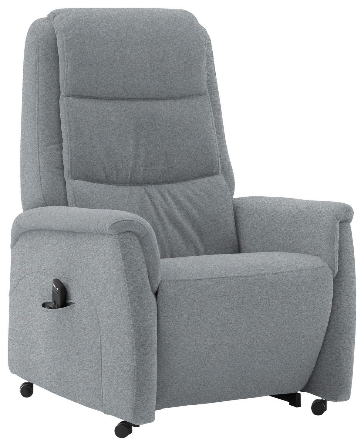 FERNSEHSESSEL Valdera  mit Relaxfunktion, Aufstehhilfe, Rücken echt Mikrofaser Hellgrau  - Hellgrau/Schwarz, KONVENTIONELL, Kunststoff/Textil (70/107/88cm) - Livetastic