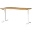 SCHREIBTISCH 140/80/72-118 cm  in Eichefarben, Weiß  - Eichefarben/Weiß, MODERN, Holzwerkstoff/Metall (140/80/72-118cm) - Novel