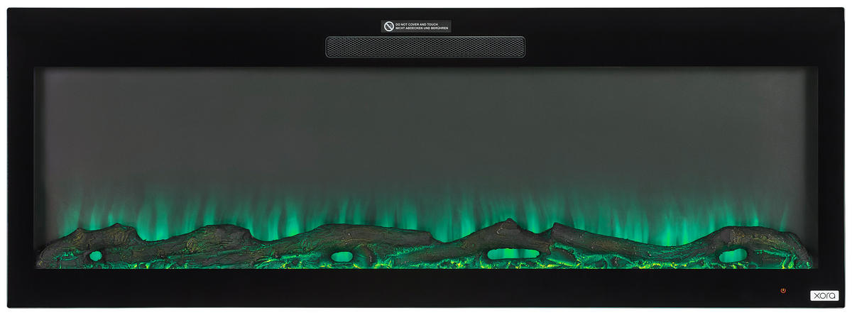 ELEKTROKAMIN - Schwarz, Design, Glas/Kunststoff (127/45,7/12,6cm) - Xora